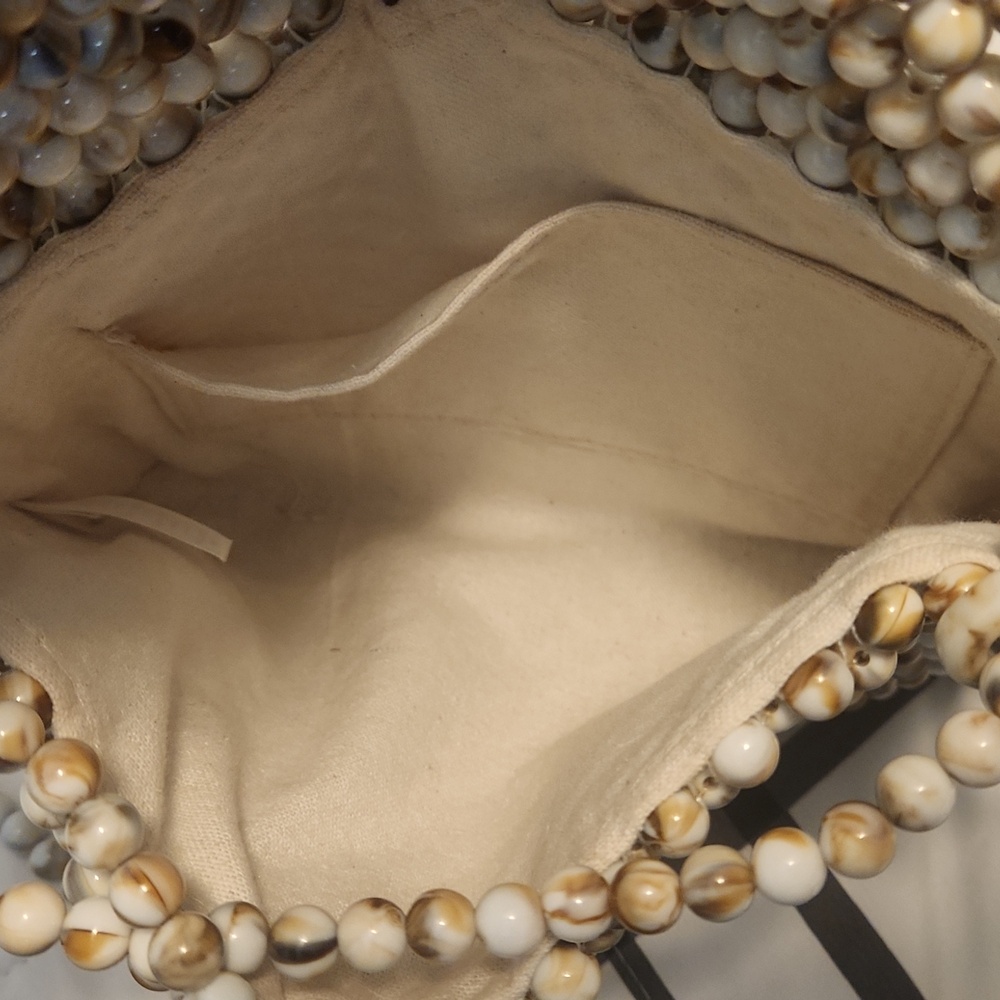 Rachel Ashwell Brown, tan, and cream Beaded Envelope Bag. Never used. - Picture 2 of 5